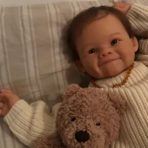 28 Zoll handgefertigte Reborn Baby Puppe Kleinkind Junge mit handgerootetem Haar Stoffkörper Geschenk - Bild 1 von 4