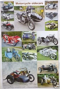 MOTORRÄDER POSTER "MOTORRAD BEIWAGEN - 17 MODELLE" (Vertikale Version) - Bild 1 von 1