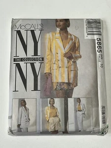 Vintage Pants Jacket Skirt Size 10 Uncut Pattern M5865 New York NY Collection - Picture 1 of 2