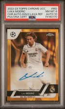 LUKA MODRIC GOLD LAVA REFRACTOR PSA 8 AUTOGRAPHS TOPPS CHROME 2022/23