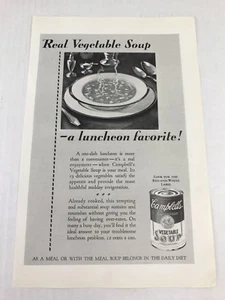 Campbells Vegetable Soup Vtg 1929 Print Ad Advertising Art - Picture 1 of 3