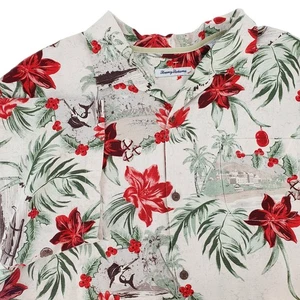 Tommy Bahama Mens Honolulu Holiday Christmas Camp Silk Short Sleeve Shirt 3XL - Picture 1 of 9