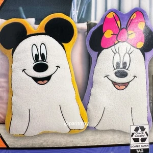 Disney Halloween Mickey & Minnie Mouse Ghost Decorative Pillows Set Of 2 (NWT) - Picture 1 of 3