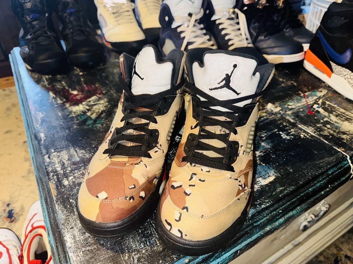 Supreme x Air Jordan 5 Retro Desert Camo for Sale Supreme x Air Jordan 5 Retro Desert Camo for Sale