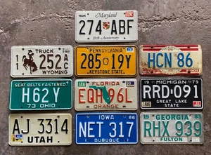 Vintage Craft Mixed State Decorator Flea Market License Plate Lot 1970s 80s 90s - Picture 1 of 4