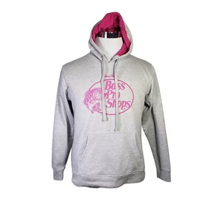 Sudadera con capucha Bass Pro Shop para mujer bolsillos con cordón gris rosa talla M - Imagen 1 de 11