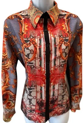 Blusa Clover Canyon XS Estampado Boho Manga Larga Patrones Mixtos Botones Majestuosa Foto 1 de 4