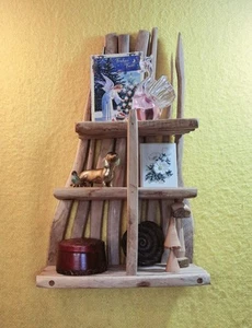 Encantadores estantes únicos estilo madera a la deriva sólidos rústicos en mal estado chic náuticos - Imagen 1 de 16