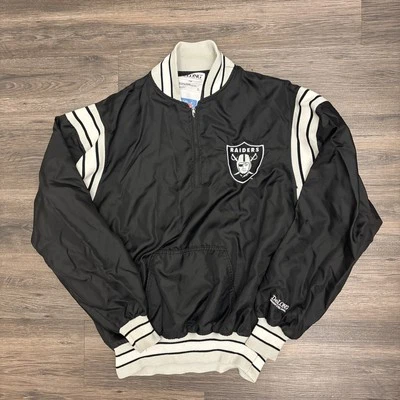 Chaqueta Ligera Los Angeles Raiders DeLong 1/4 Cremallera Talla Grande Hecha en EE. UU. Foto 1 de 4