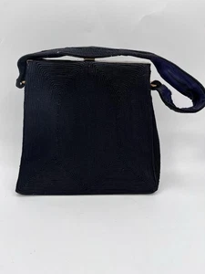 Vintage Corde Geldbörse 40er/50er schwarz/gold Handtasche MCM Top Griff Retro - Bild 1 von 10