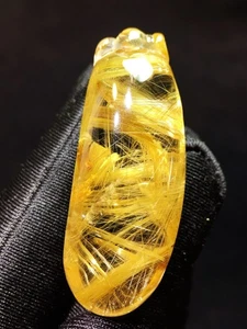 45.3*17*13mm A++ Natural Gold Rutilated Quartz Titanium Crystal Pendant gift - Picture 1 of 5