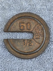 Vtg Cast Iron 1/2 Lb Pound Slotted Slot Platform Scale Weight Old 1 / 2 No. 50  - Picture 1 of 5