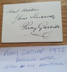PERCY GARSIDE panto 1935 undedicated signed autograph Jack & Beanstock - Picture 1 of 1