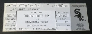 Kirby Puckett HR Full Mint Unused Ticket 1991 White Sox vs Twins - Imagen 1 de 2