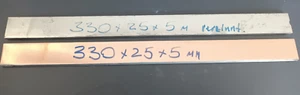 Kupfer 99% Cu. 330x25x5 mm Vierkant Platte Schiene blank oder verzinnt Busbar - Bild 1 von 2