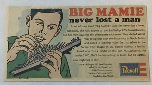 Revell Comic Modell Anzeige 1968 ~ BIG MAMIE - SCHLACHTSCHIFF USS MASSACHUSETTS - Bild 1 von 1