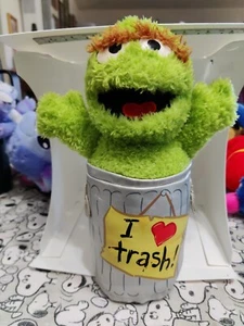 Sesame Place Exclusive Oscar the Grouch Plush in Trash Can - 14" - Picture 1 of 8