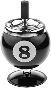8 BALL METAL ASHTRAY WITH METAL STAND - Picture 1 of 2