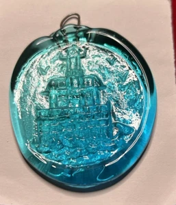 Alte Hancock Glashütte Leuchtturm Sonnenfänger Ornament Kobaltblau - Bild 1 von 5