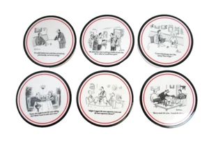 NEW YORKER POSAVASOS Porcelana 6 DIBUJOS ANIMADOS TEMÁTICOS DE VINO Divertidos en cada 2004 - Imagen 1 de 5