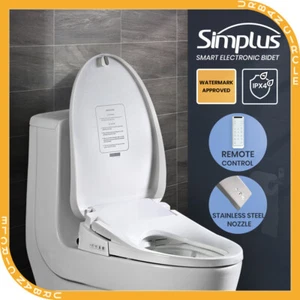 Simplus Smart Electric Bidet Toilet Seat Cover Paper Saving Auto Wash w Remote - Picture 1 of 11