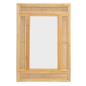 Rattan Rectangular Wall Mirror Natural - Picture 1 of 3