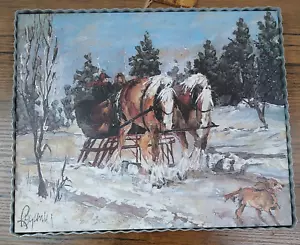 Neu mit Etikett The Round Top Kollektion Winterschlitten Metall Urlaub Wandkunst Dekor - Bild 1 von 6