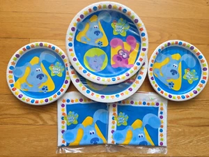 VINTAGE 2003 NOS Blue's Clues 16 Paper Party Dessert Dinner Plates & Party Bags - Picture 1 of 8