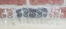 Set of 4 Clear Block Solid Glass Angel Candle Holders Freestanding Heavy Vtg