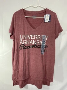 Arkansas Razorbacks T-Shirt Women's L Large Short Sleeve V-Neck - Picture 1 of 6