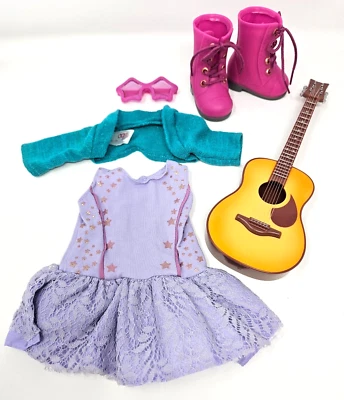 18-дюймовая кукла Our Generation набор мелодий и воспоминаний ПОЛНАЯ гитара, ботинки, очки! - Изображение 1 из 4
