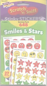 Scratch ‘n’ Sniff Variety Pack Smiles and Stars Stinky Stickers Vintage Sealed - Picture 1 of 2