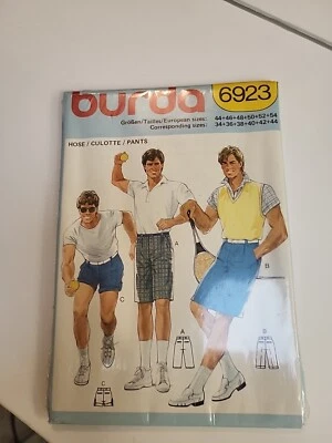 Vintage 1970 Burda Pattern Nib #6923 Pants Shorts Mens Country Club Fashion  - Image 1 of 4