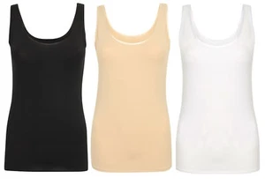 Slenderella Gaspe Microfibre Vest Breathable Contouring Sleeveless Tank Cami Top - Picture 1 of 24