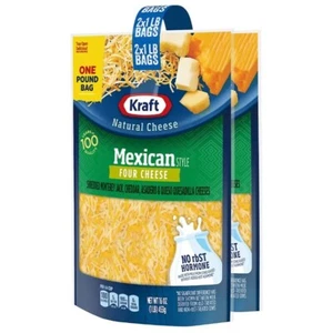 Kraft Mexican Style Four Cheese Blend Shredded Cheese, 2 pk./1 lb. - Picture 1 of 3