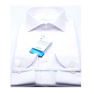 Camicia Bianca Twill Collo Francese Cotone Makò filato 120 Superior facile stiro - Immagine 1 di 4