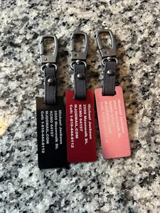 3 Engraved Luggage ID tags with Lanyards - Picture 1 of 2