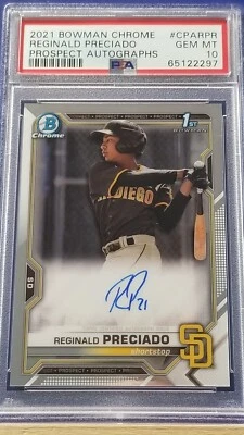 Reginald Preciado - 2021 Bowman Chrome Autograph   PSA 10 - Image 1 of 2