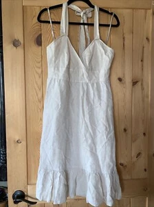 NWOT J Crew Beige Linen 6 Halter Sun Dress Boho Country Beach Empire - Picture 1 of 6