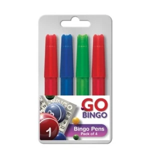 Marcatori Bingo 4 Dabbers Penne Colorate Set Nero Verde Feltro Rosso Blu Biglietti - Foto 1 di 1
