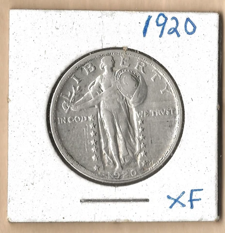 1920-P  XF STANDING LIBERTY QUARTER   -   See Photo  -   (#1581) Cover