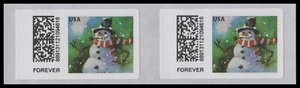 US CVP113 Snow Globes Snowman Kiosk ATM F horz pair MNH 2023 - Picture 1 of 1