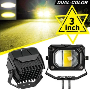 Pair 3" LED Work Light Bar Spot Pods Amber Fog Driving Offroad ATV UTV SUV 4WD - Picture 1 of 12
