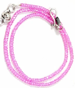 Pink Zircon Gemstone 3 mm Rondelle Faceted Beads 16" Strand Necklace UU - Picture 1 of 4