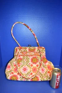 Vera Bradley Vintage 2011 Large Orange Folkloric Shoulder Purse Organizer Bag! - Picture 1 of 6