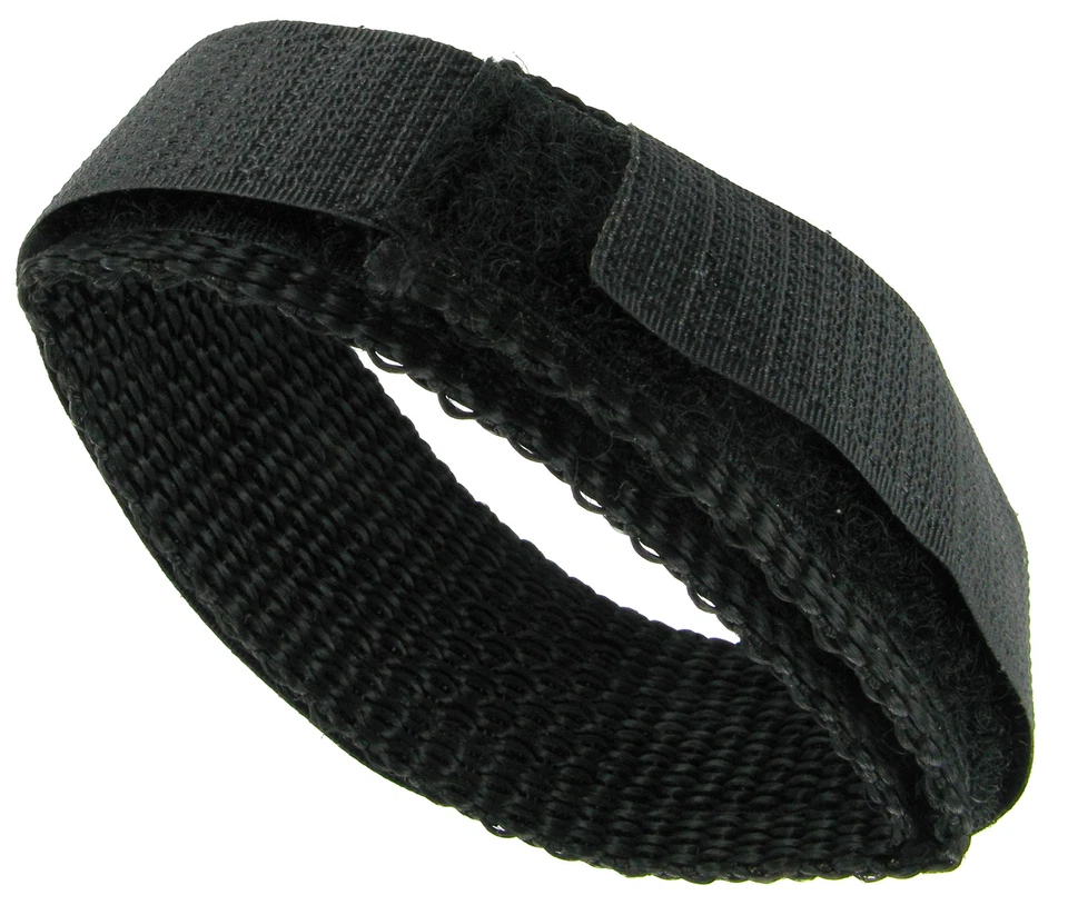 16mm Speidel Nylon Sports Wrap Watch Band Plain Black 620
