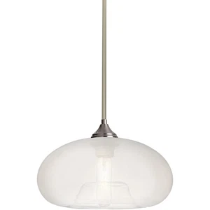 Besa Lighting 1TT-BANAFR-SN Bana 1 Light Satin Nickel Stem Pendant Ceiling Light - Picture 1 of 2