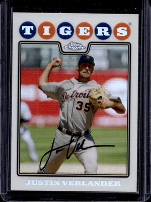 2008 Topps Chrome Justin Verlander Refractor #135 Tigers - Image 1 of 2