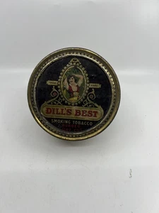Vintage Dill's Best Smoking Tobacco Rubbed Cube Cut Round Tin - RICHMOND VA - Picture 1 of 6