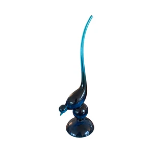 Figura de pájaro Bluenique de vidrio vikingo de colección 91/4" épica cola larga - Imagen 1 de 4